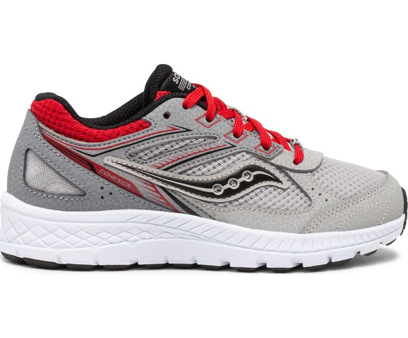 Saucony Cohesion 14 Lace Kids' Sneakers Grey / Red | AU 852ZUTG